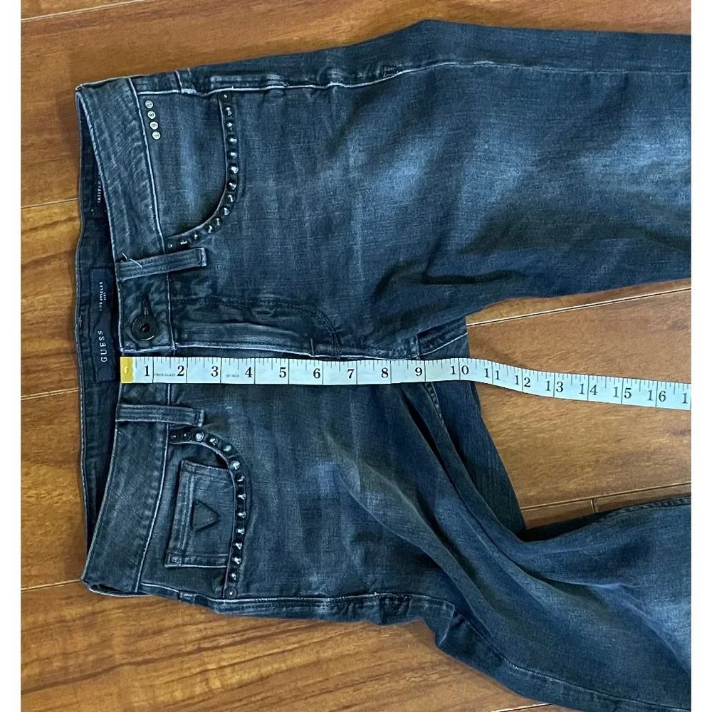 GUESS LOS ANGELES 1981 Dark Gray FAIRFAX SKINNY JEANS Women size 28 - Picture 10 of 12